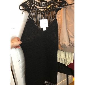 Black crochet halter dress! new with tags!